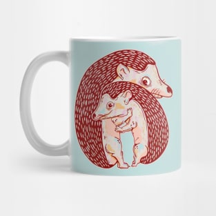 Hedgehogs hugging Mug